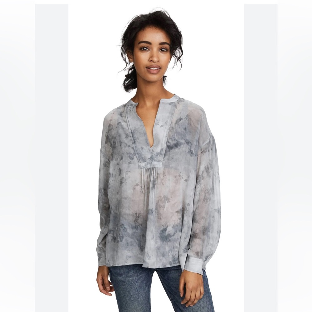 Vince Gray Tie-Dye Blouse